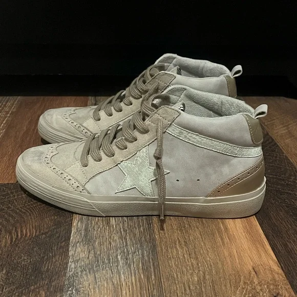 EUC Shu Shop Beige High-Top Sneakers - Picture 3 of 8